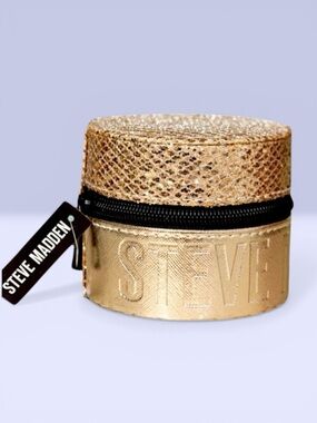 Steve Madden gold jewelry box case travel Case NWT
